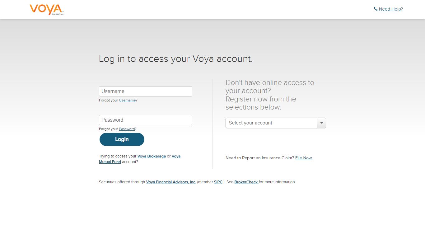 Account Login - Voya Financial Login